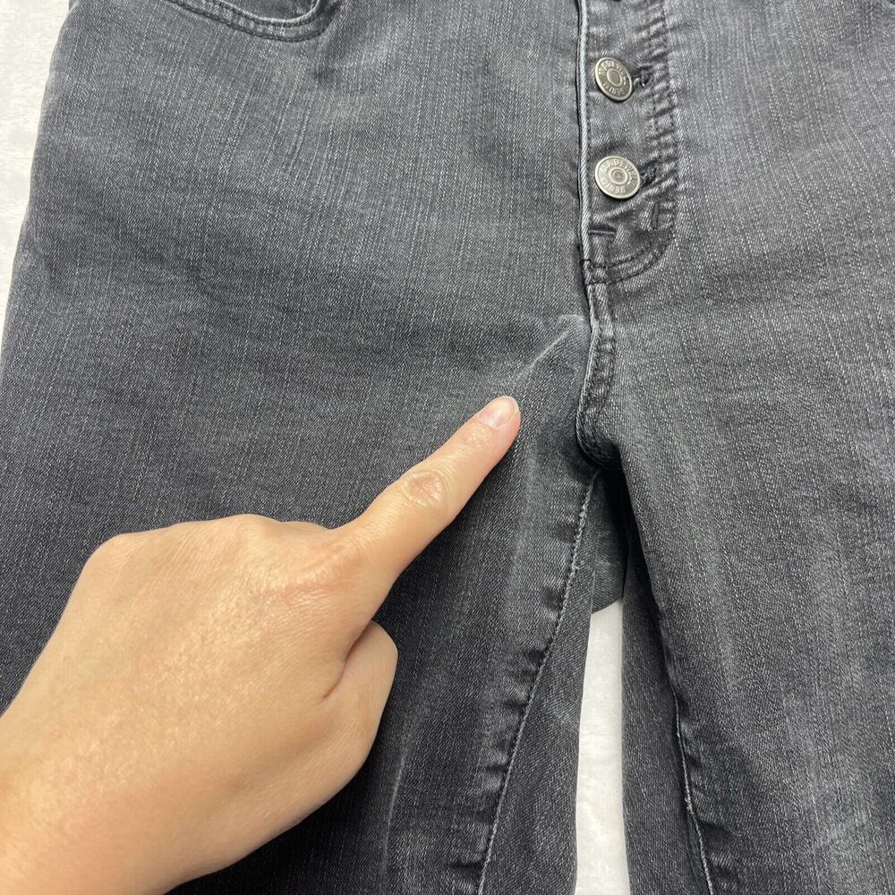 Madewell 9” Highrise Skinny Women’s Size 31‎ Raw Hem Button Fly Black Grunge - Picture 4 of 11